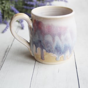 Image of Soft Pastel Glazed Pottery Mug, 14 Oz. Coffee Cup, Made in USA