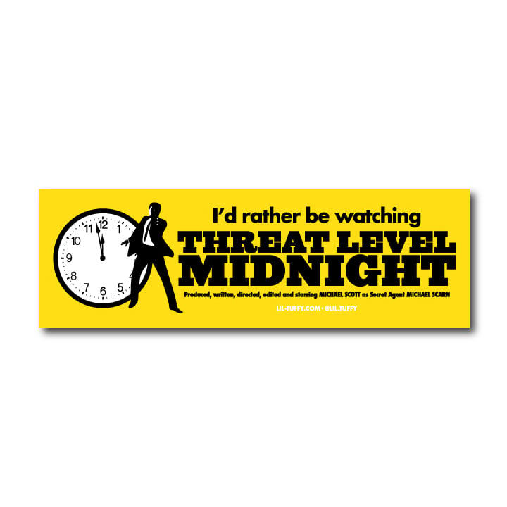 Image of "Threat Level Midnight" Sticker