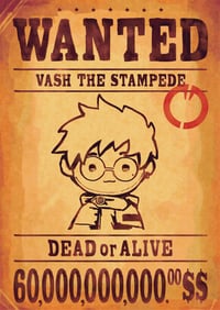 WANTED!!! Plushie Vash mini Print