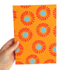 A5 Drawing Sketchbook - Orange sun pattern - Version 1