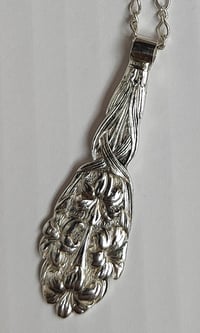 Image 1 of Vintage Sterling Silver Spoon Necklace - Oriental Lilies