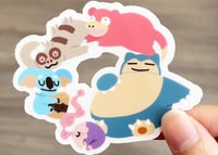 Image 1 of Lazy Pokemon Vinyl Sticker ✦ Slopoke ✦ Snorlax