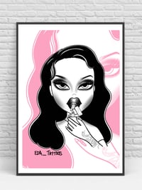 Image 1 of “Smokin Bratty Girl” tattoo art print
