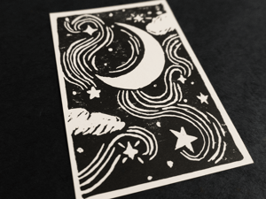 Image of Moon and Stars Print