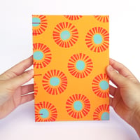 Image 3 of A5 Drawing Sketchbook - Orange sun pattern - Version 2