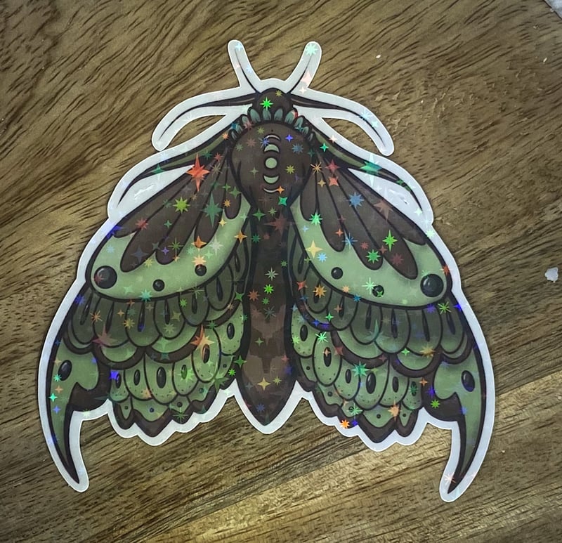 Luna Moth Waterproof Vinyl Sticker