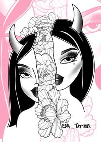 Image 2 of “Hanya Bratty Girl” tattoo art print