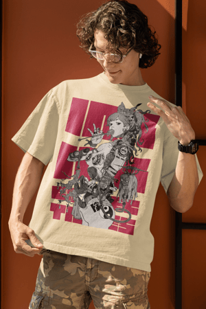 Image of Hibiki Art Wear X INKINK Crossover RED Box Cut T-Shirt