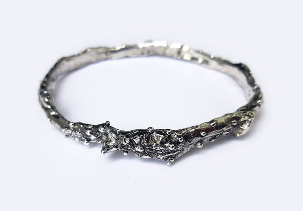 Image of TREE OF SORROWS - Silver Birch Bangle (Branch)