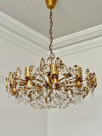 Image 1 of Large Gilt Brass Chandelier attributed to Palwa of Austria