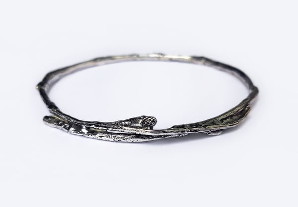 Image of TREE OF SORROWS - Silver Birch Bangle (Twig)