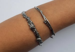 Image of TREE OF SORROWS - Silver Birch Bangle (Twig)