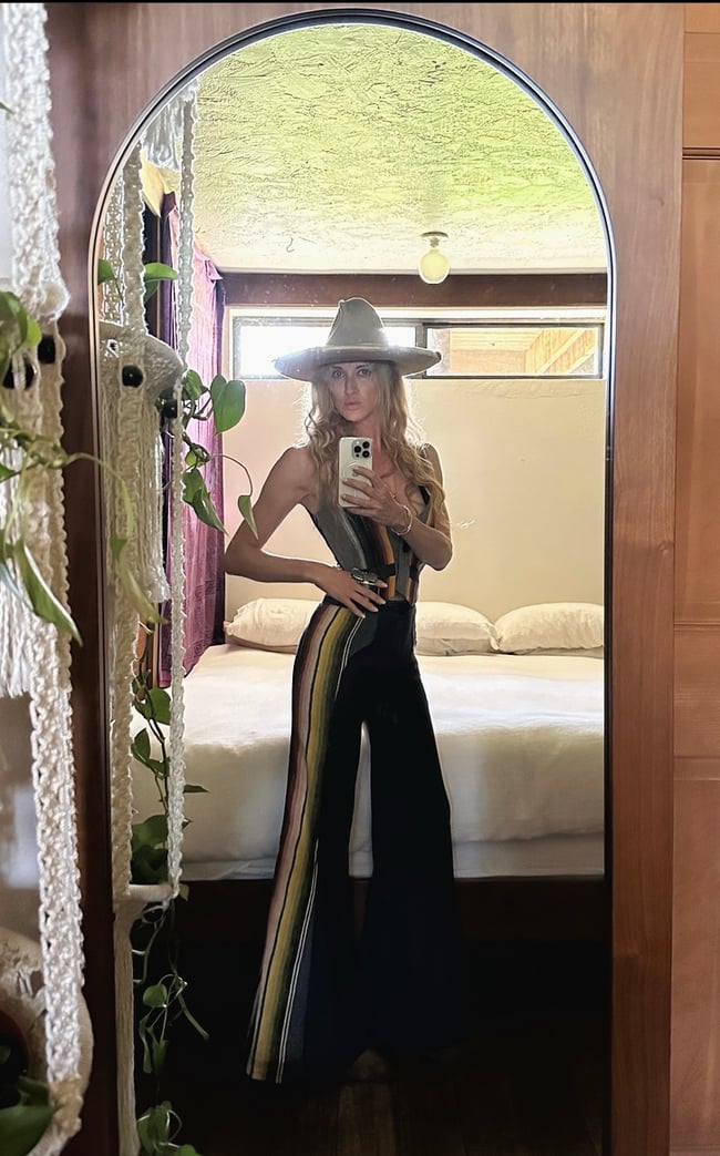 1970s Saltillo stripe denim "Ziggy" bellbottom set