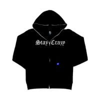 Image 1 of STAY CRAZY RHINESTONE ZIP UP