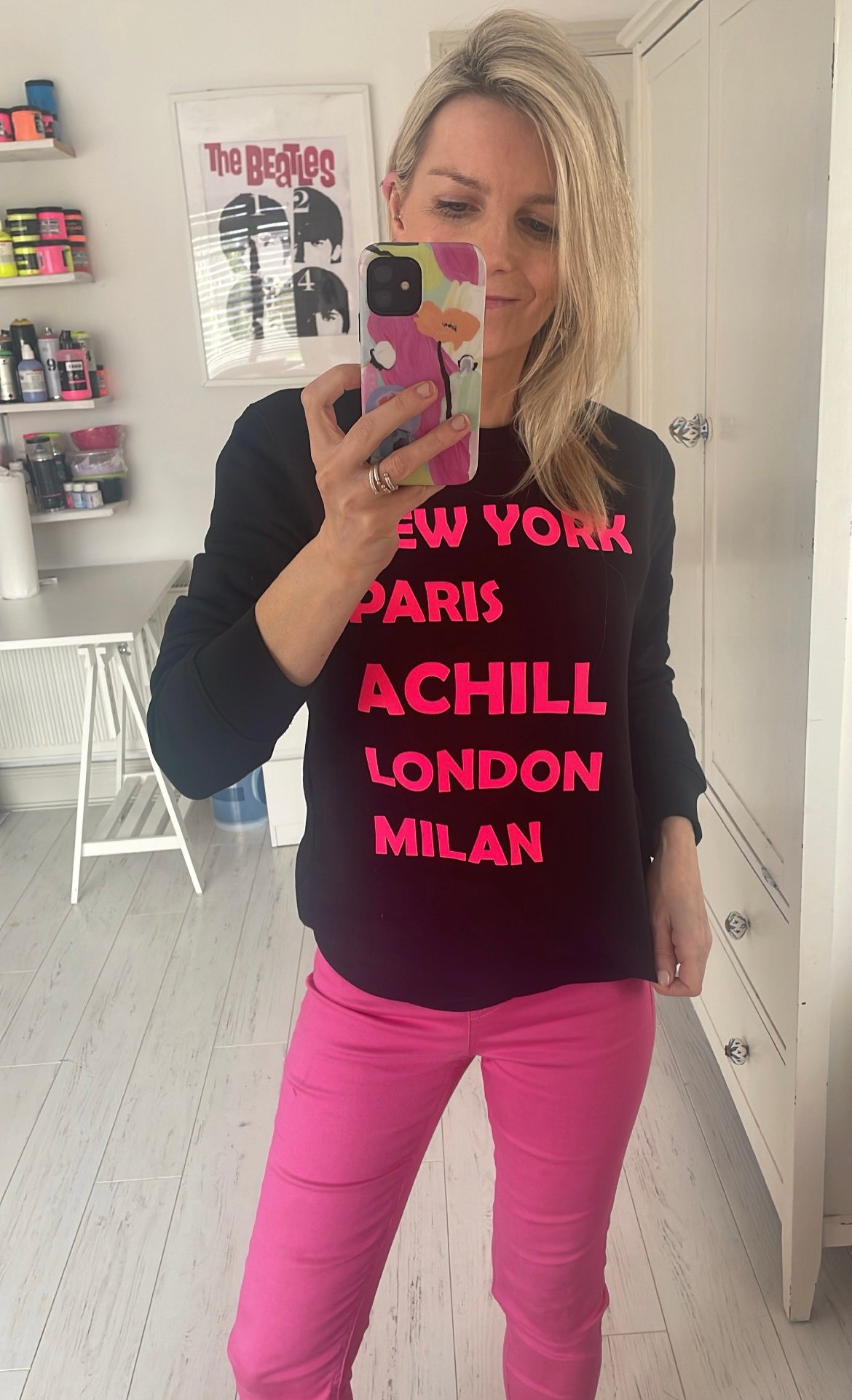 Achill Black Slogan Sweatshirt