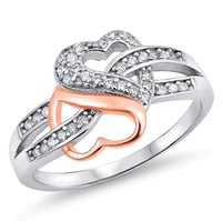 Image 4 of CZ Infinity Gold-Tone Heart 