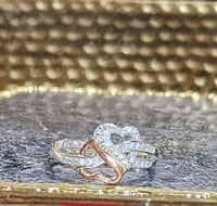 Image 1 of CZ Infinity Gold-Tone Heart 