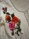 1960s crochet gauze blouse with hand embroidered flowers