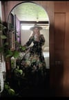early 70s sheerish voile noir abstract floral bohemian dream dress
