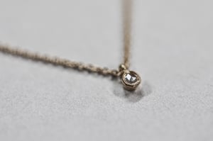 Image of 18ct gold 2.0mm rose cut diamond necklace - with milled edge setting