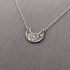 Sterling Silver Lace Crescent Necklace