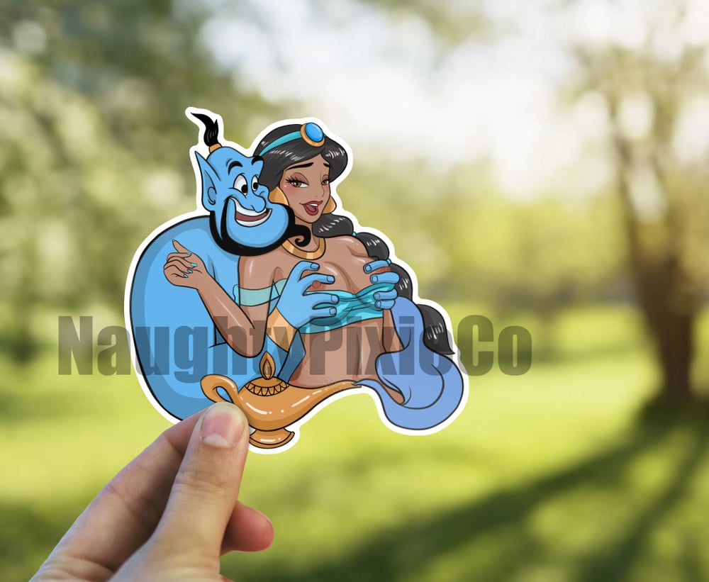 Image of Sexy Jasmine and Genie Sticker 