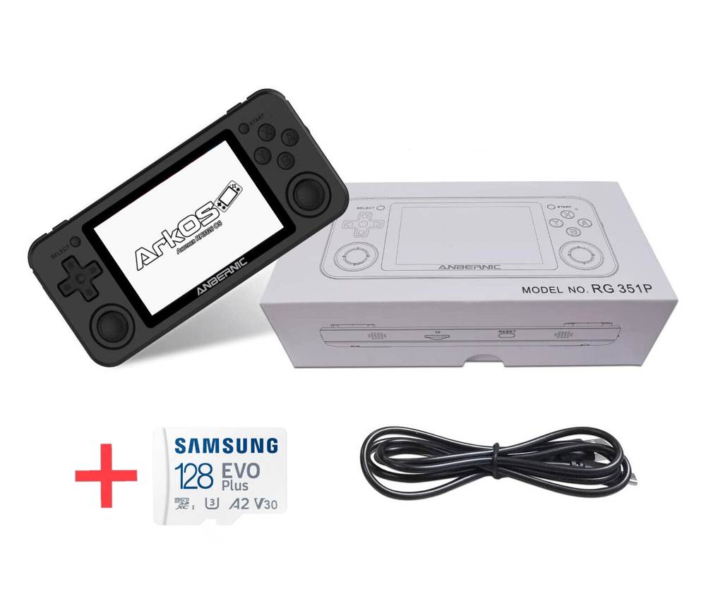 RG351P Handheld Console (Black) 128GB Ready to Play + Fully Loaded