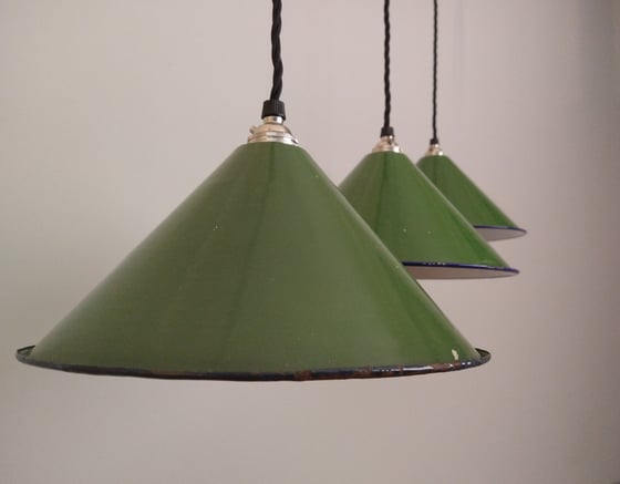 Image of Green army spun aluminium shade