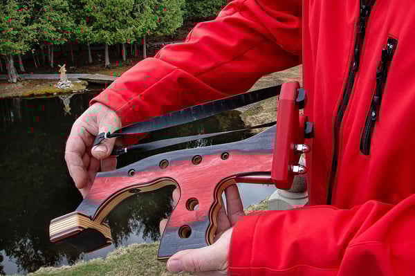 Image of Wooden Mini Starship Slingshot, Right or Left Handed Shooter, Catapult Mini Star Ship, Sling Shot
