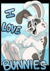 I Love - Bunnies! Badge