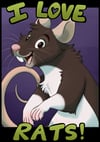 I Love - Rats! Badge