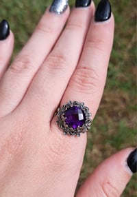 Image 1 of Amethyst Flower Rings