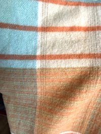 Image 5 of Blanket Coat Sky Blue & Orange check
