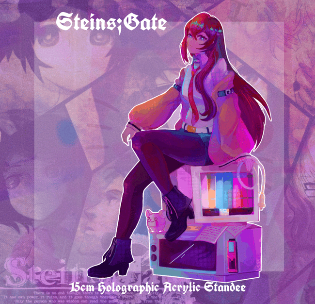 Steins;Gate - 15cm Makise Kurisu Glitter Epoxy Acrylic Standee