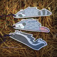 Image 1 of 6" Trash Mammal Laminated Bookmarks