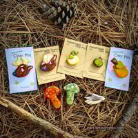 Image 2 of 2"-3" Handmade Clay Pins w Resin Seal
