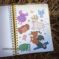 Image 3 of 5"x7" 25 Page REUSABLE Sticker Tome - Medieval Cryptids