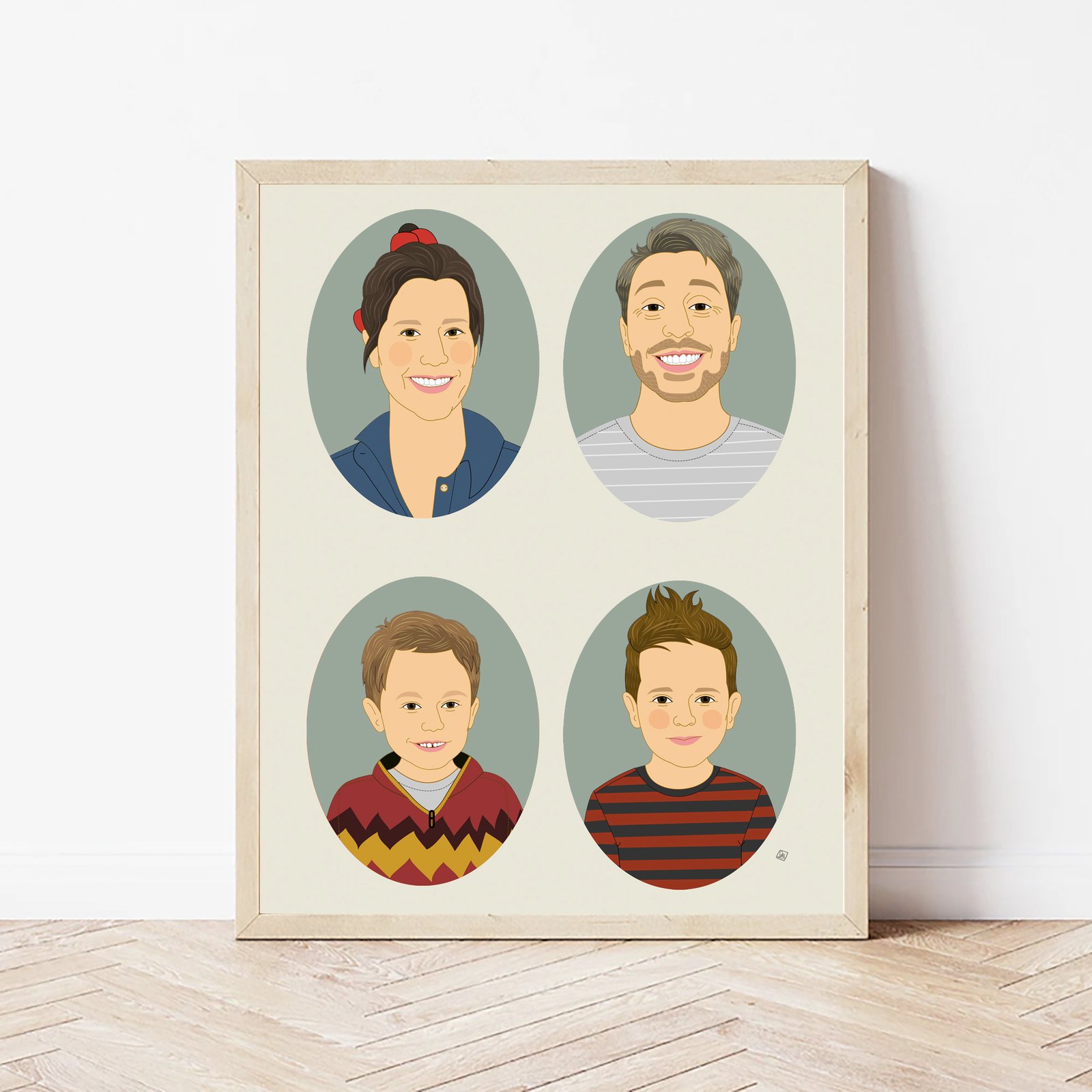 Made-to-Order Family of 4 - Digital Illustrations - Custom Cartoon hot Portraits