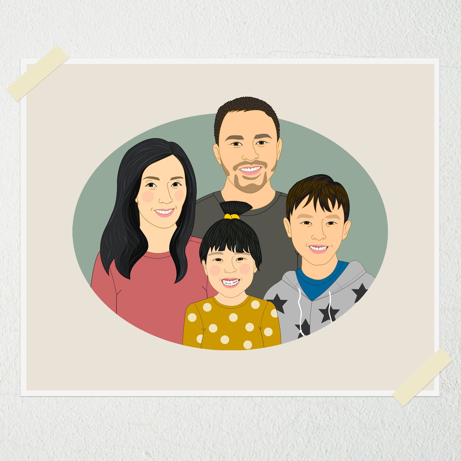 Kids, children's sketch, doodle drawing of family with dad, mom, son and  daughter. Family vector illustration. 23862992 Vector Art at Vecteezy