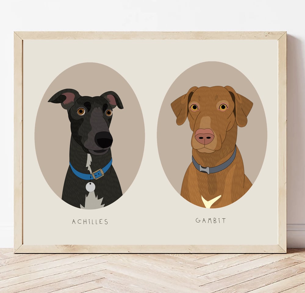 Image of 2 Pet portraits. Dogs or Cats
