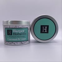 Image 2 of COCONUT AND LIME SOY CANDLE IN A TIN