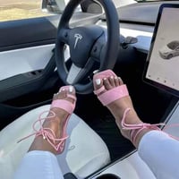 Image 1 of PRETTY GURL LACE UP SANDALS 