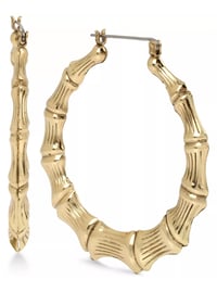 Image 3 of Bamboo Hoop Earrings 