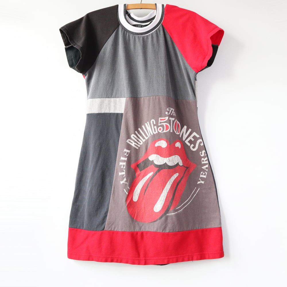 Image of the rolling stones adult M medium L large baseball short sleeve raglan courtneycourtney tunic dress