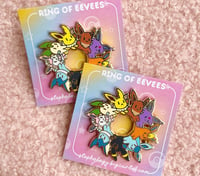 Image 1 of Eevee Ring Enamel Pin (OUT OF STOCK, REORDERS ARRIVING DEC)