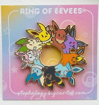 Image 2 of Eevee Ring Enamel Pin (OUT OF STOCK, REORDERS ARRIVING DEC)