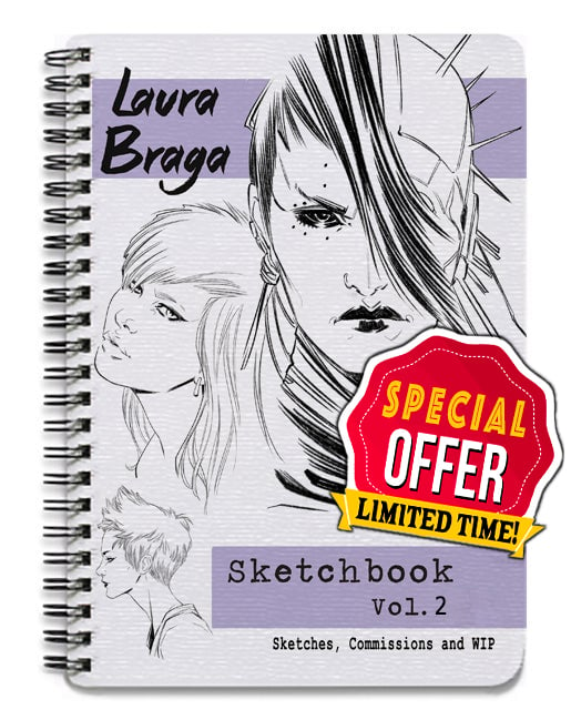 Image of Laura Braga - Sketchbook Vol. 2 - Sketches, Commission and WIP - SALE!