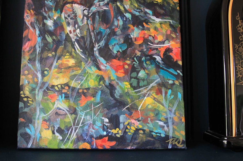 Rooted – Red-headed Woodpecker Painting
