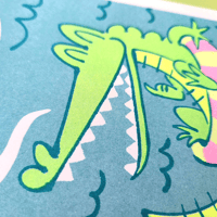 Image 2 of What Can an Aligator Fit in His Mouth? Riso Print