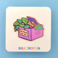 Gamecube Plant Enamel Pin (babirousa vtg)